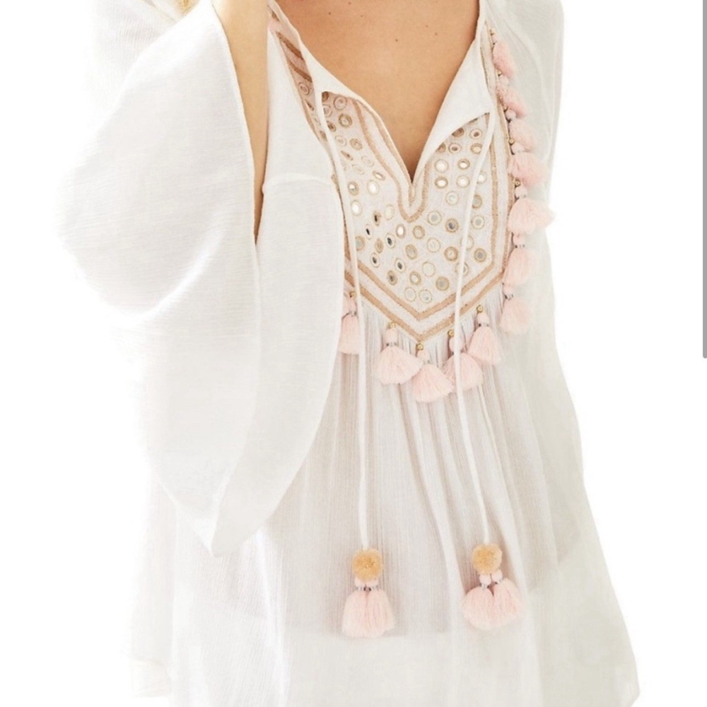 NWT Lilly Pulitzer “Shandy” Top with Pom~Pom